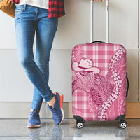 Pink Hawaii Palaka Cowboy Turtle Luggage Cover Hawaiian Paniolo Puakenikeni Maile Lei - Polynesian Pride