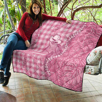 Pink Hawaii Palaka Cowboy Turtle Quilt Hawaiian Paniolo Puakenikeni Maile Lei - Polynesian Pride