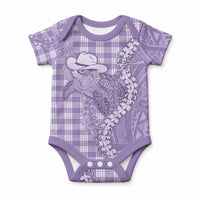 Purple Hawaii Palaka Cowboy Turtle Baby Onesie Hawaiian Paniolo Puakenikeni Maile Lei