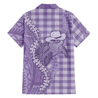 Purple Hawaii Palaka Cowboy Turtle Family Matching Mermaid Dress and Hawaiian Shirt Hawaiian Paniolo Puakenikeni Maile Lei DT05 - Polynesian Pride