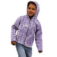 Purple Hawaii Palaka Cowboy Turtle Kid Hoodie Hawaiian Paniolo Puakenikeni Maile Lei - Polynesian Pride