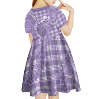 Purple Hawaii Palaka Cowboy Turtle Kid Short Sleeve Dress Hawaiian Paniolo Puakenikeni Maile Lei DT05 - Polynesian Pride