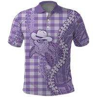 Purple Hawaii Palaka Cowboy Turtle Polo Shirt Hawaiian Paniolo Puakenikeni Maile Lei DT05 Purple - Polynesian Pride