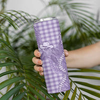 Purple Hawaii Palaka Cowboy Turtle Skinny Tumbler Hawaiian Paniolo Puakenikeni Maile Lei - Polynesian Pride