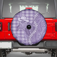 Purple Hawaii Palaka Cowboy Turtle Spare Tire Cover Hawaiian Paniolo Puakenikeni Maile Lei - Polynesian Pride