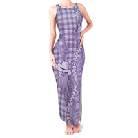 Purple Hawaii Palaka Cowboy Turtle Tank Maxi Dress Hawaiian Paniolo Puakenikeni Maile Lei - Polynesian Pride