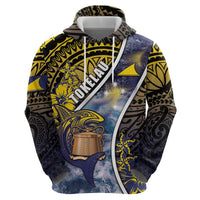 Personalised Tokelau Hoodie National Badge Waves Style