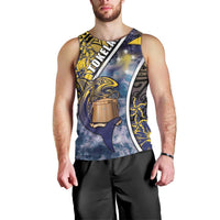 Personalised Tokelau Men Tank Top National Badge Waves Style
