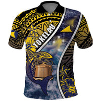 Personalised Tokelau Polo Shirt National Badge Waves Style