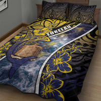 Tokelau Quilt Bed Set National Badge Waves Style