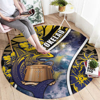 Tokelau Round Carpet National Badge Waves Style