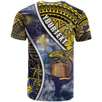 Personalised Tokelau T Shirt National Badge Waves Style