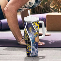 Personalised Tokelau Tumbler With Handle National Badge Waves Style