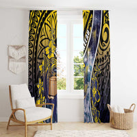 Tokelau Window Curtain National Badge Waves Style