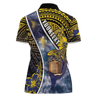 Personalised Tokelau Women Polo Shirt National Badge Waves Style
