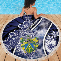 Pitcairn Islands Beach Blanket Coat Of Arms Waves Style