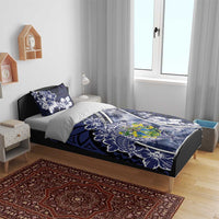 Pitcairn Islands Bedding Set Coat Of Arms Waves Style