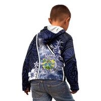 Personalised Pitcairn Islands Kid Hoodie Coat Of Arms Waves Style