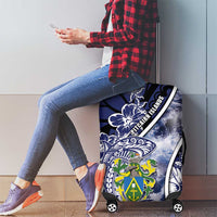 Pitcairn Islands Luggage Cover Coat Of Arms Waves Style