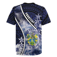 Personalised Pitcairn Islands Rugby Jersey Coat Of Arms Waves Style