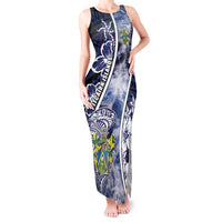 Personalised Pitcairn Islands Tank Maxi Dress Coat Of Arms Waves Style