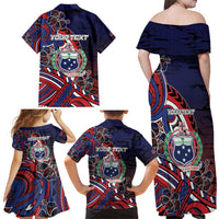 Personalised Samoa Wrestling Family Matching Off Shoulder Maxi Dress and Hawaiian Shirt Polynesian Warrior Funny Style DT05 - Polynesian Pride