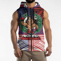 Personalised Samoa Boxing Sleeveless Zip Hoodie Samoan Boxer Funny Style - Polynesian Pride