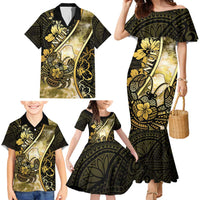 Personalised Niue Family Matching Mermaid Dress and Hawaiian Shirt Niuean Crab Waves Style