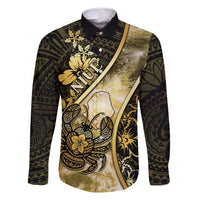 Personalised Niue Family Matching Tank Maxi Dress and Hawaiian Shirt Niuean Crab Waves Style