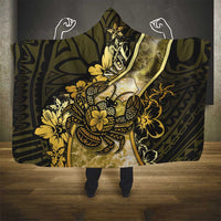 Niue Hooded Blanket Niuean Crab Waves Style