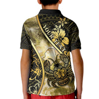 Personalised Niue Kid Polo Shirt Niuean Crab Waves Style