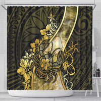 Niue Shower Curtain Niuean Crab Waves Style