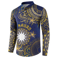 Personalised Nauru Button Sweatshirt Hibiscus Polynesian Tribal Pattern