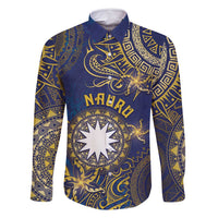 Personalised Nauru Family Matching Long Sleeve Bodycon Dress and Hawaiian Shirt Hibiscus Polynesian Tribal Pattern