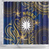 Nauru Shower Curtain Hibiscus Polynesian Tribal Pattern