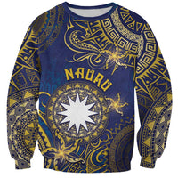 Personalised Nauru Sweatshirt Hibiscus Polynesian Tribal Pattern