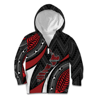 Aotearoa New Zealand Native Birds Map Kid Hoodie Silver Fern Tribal Pattern