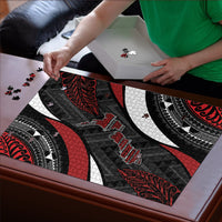 Aotearoa New Zealand Native Birds Map Puzzle Silver Fern Tribal Pattern
