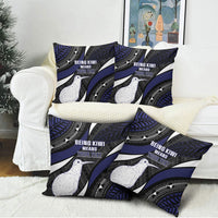 Personalised New Zealand Kiwi Pillow Cover Silver Fern Tribal Pattern