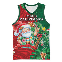 Hawaii Christmas Basketball Jersey Mele Kalikimaka Funny Hawaiian Santa - Polynesian Pride
