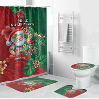 Hawaii Christmas Bathroom Set Mele Kalikimaka Funny Hawaiian Santa - Polynesian Pride