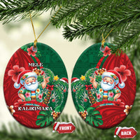 Hawaii Christmas Ceramic Ornament Mele Kalikimaka Funny Hawaiian Santa - Polynesian Pride