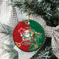 Hawaii Christmas Ceramic Ornament Mele Kalikimaka Funny Hawaiian Santa - Polynesian Pride