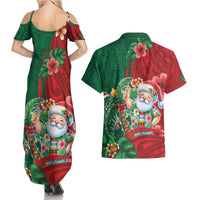 Hawaii Christmas Couples Matching Summer Maxi Dress and Hawaiian Shirt Mele Kalikimaka Funny Hawaiian Santa - Polynesian Pride