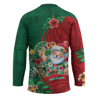 Hawaii Christmas Hockey Jersey Mele Kalikimaka Funny Hawaiian Santa - Polynesian Pride