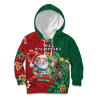 Hawaii Christmas Kid Hoodie Mele Kalikimaka Funny Hawaiian Santa - Polynesian Pride