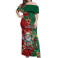 Hawaii Christmas Off Shoulder Maxi Dress Mele Kalikimaka Funny Hawaiian Santa - Polynesian Pride
