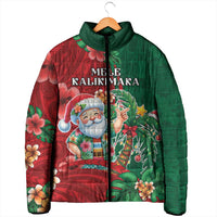 Hawaii Christmas Padded Jacket Mele Kalikimaka Funny Hawaiian Santa - Polynesian Pride