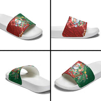 Hawaii Christmas Slide Sandals Mele Kalikimaka Funny Hawaiian Santa - Polynesian Pride