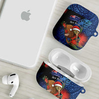 New Zealand Christmas AirPods Case Santa Kiwi Bird With Pohutukawa Flowers DT05 - Polynesian Pride